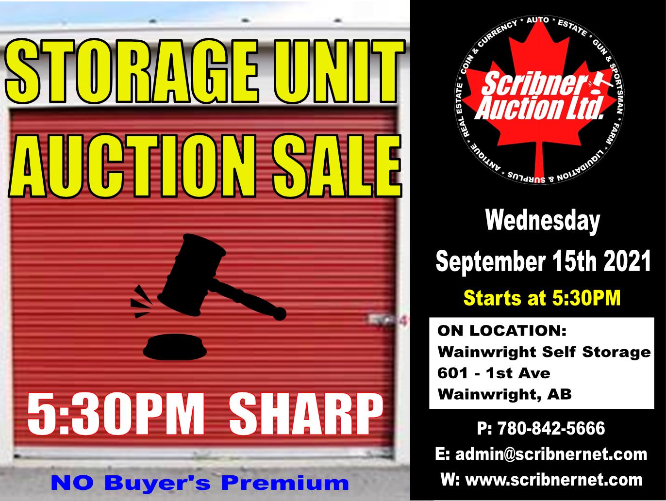 Storage Unit Auction Saturday, August 15th 2021